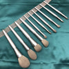 10 moonlight silver makeup brush set