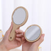 Hand-held Cosmetic Mirror Beauty Salon Wooden